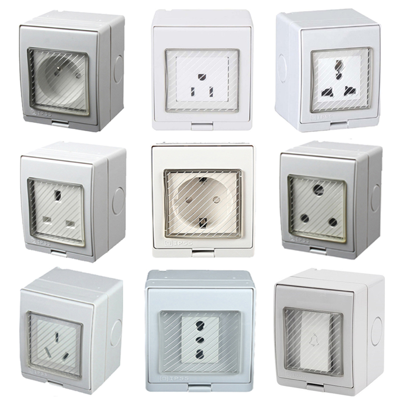 Outdoor Kitchen Power Outlet - ユニバーサルAU UK US EU屋外防水壁コンセントドイツフランスキッチン抗UV表面実装コンセントインドイタリア電源コンセント
