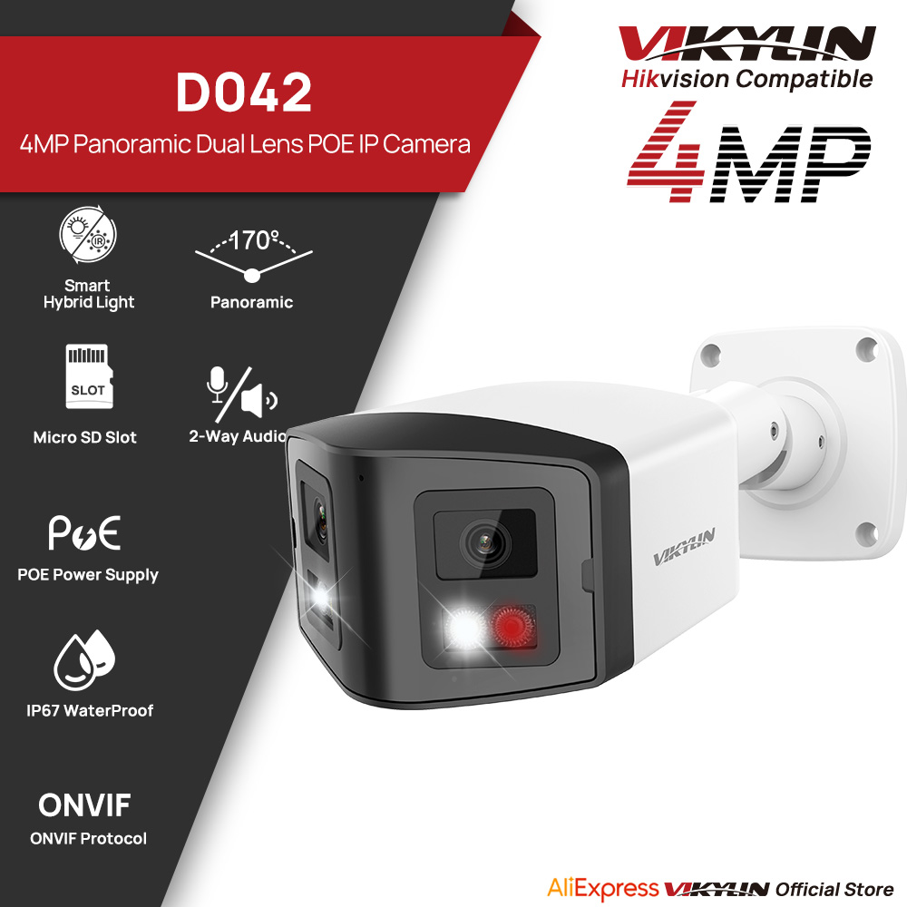 Outdoor Power G Motion - VIKYLIN 170 ° パノラマセキュリティIPカメラ スマートデュアルライト 4MPデュアルレンズIPカメラ