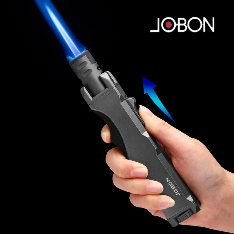 Outdoor Kitchen Power - 新しい JOBON 金属屋外防風タービントーチ強力な火力ブルーフレームストレートブタンガスライターガスキッチンバーベキュー溶接