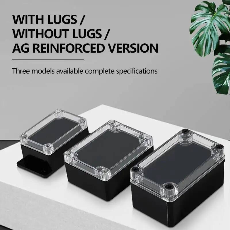Outdoor Power Supply Box - 2 個透明カバー防水ジャンクションボックス黒プラスチック端子スイッチボックス屋内屋外セキュリティカメラ電源用