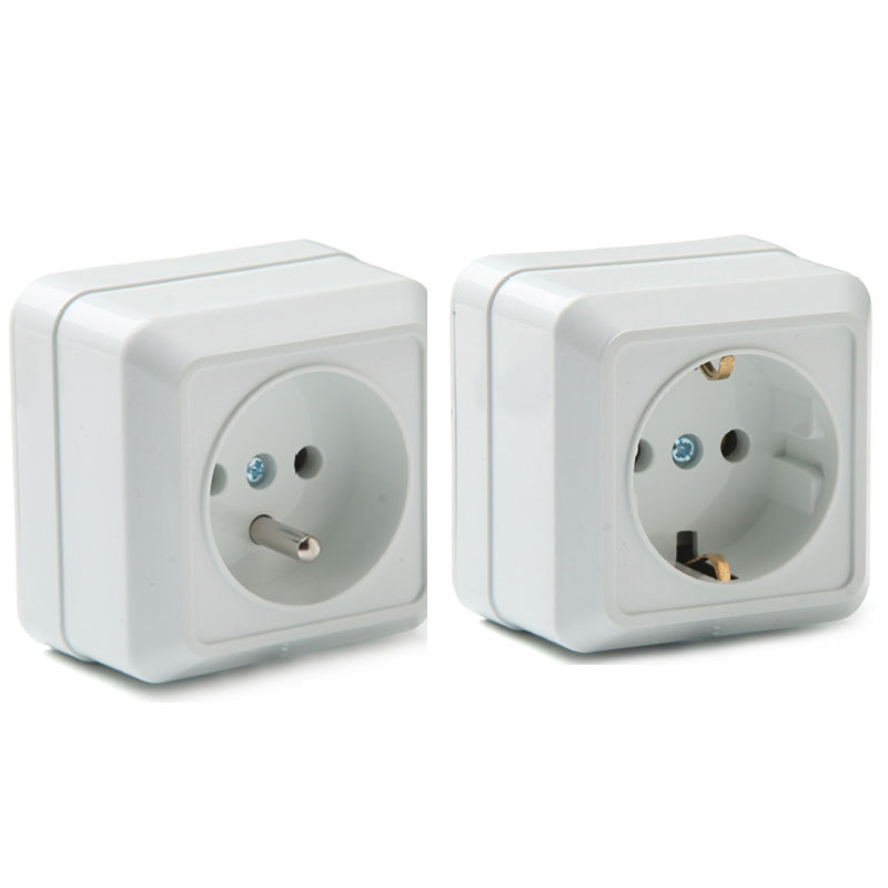 Outdoor Kitchen Power Outlet - 1 個ドイツフランス防水抗 UV 表面実装壁電源ソケットロシア韓国キッチン屋外 2P +