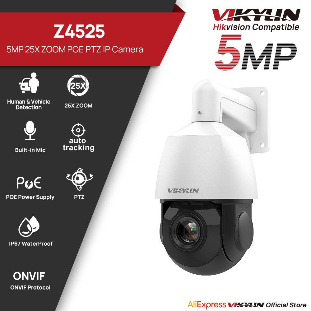 Outdoor Power G Motion - Vikylin 5MP PTZ 25倍光学ズーム 100m赤外線ナイトビジョン IPカメラ
