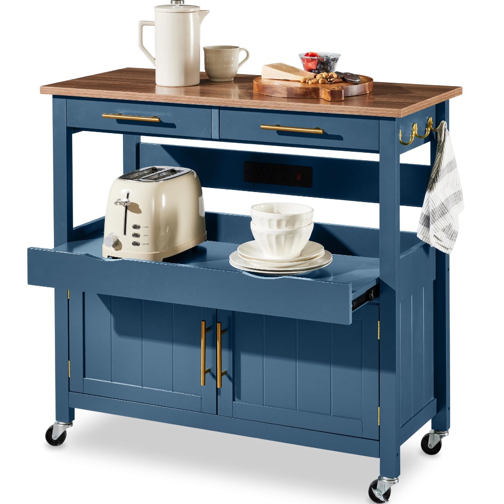 36インチ大型ローリングキッチンアイランドカート、2ドアキャ - Outdoor Kitchen Power Outlet のレビューと価格