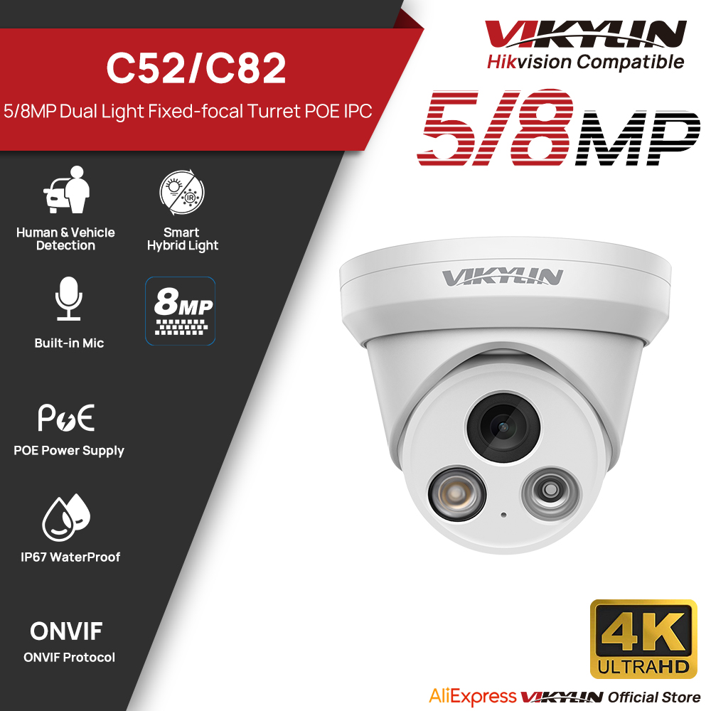 VIKYLIN 5/8MP 4K IP カメラデュアルライト - Outdoor Power G Motion のレビューと価格