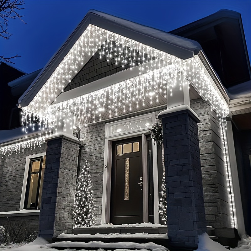 ソーラー式屋外アイシクルストリングライト、8つのモード搭載、 - Outdoor Power For Xmas Lights のレビューと価格