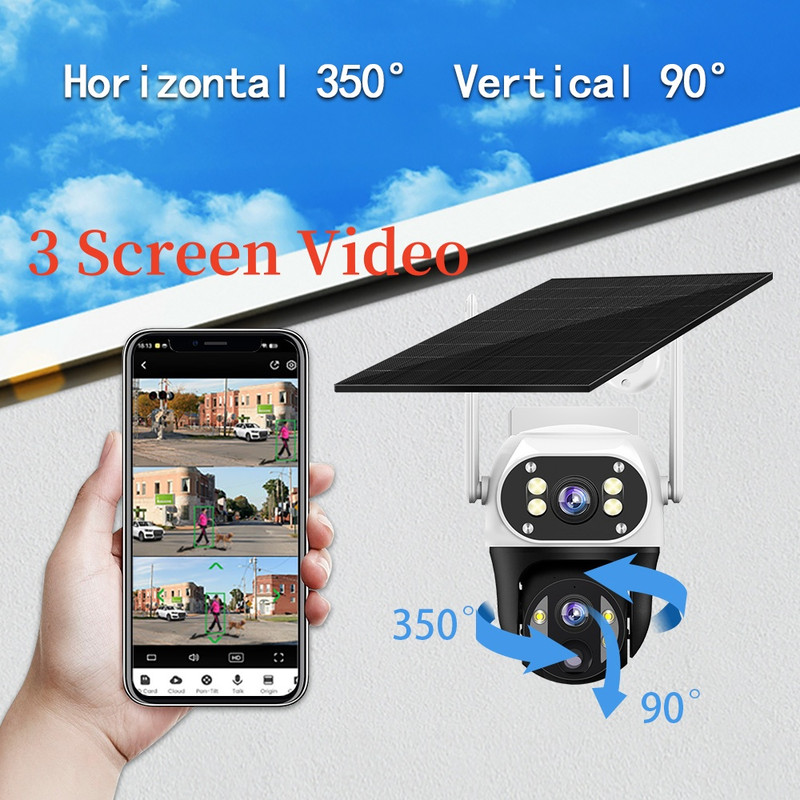 4G WiFiソーラー電源CCTVカメラ 6MPデュアルレン - Outdoor Power G Motion のレビューと価格