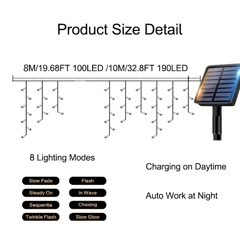 ソーラーアイシクルライト屋外フェアリーストリングライト2個ソ - Outdoor Power For Xmas Lights のレビューと価格