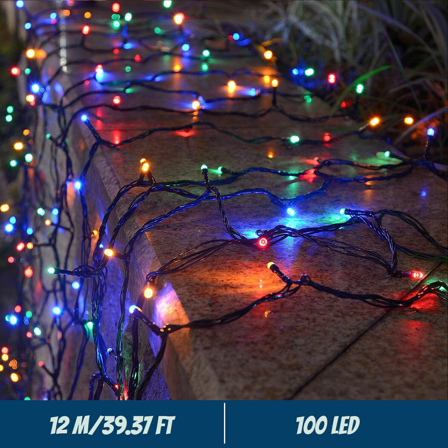 LED ソーラーストリングライト 300LED 8 モード太 - Outdoor Power For Xmas Lights のレビューと価格