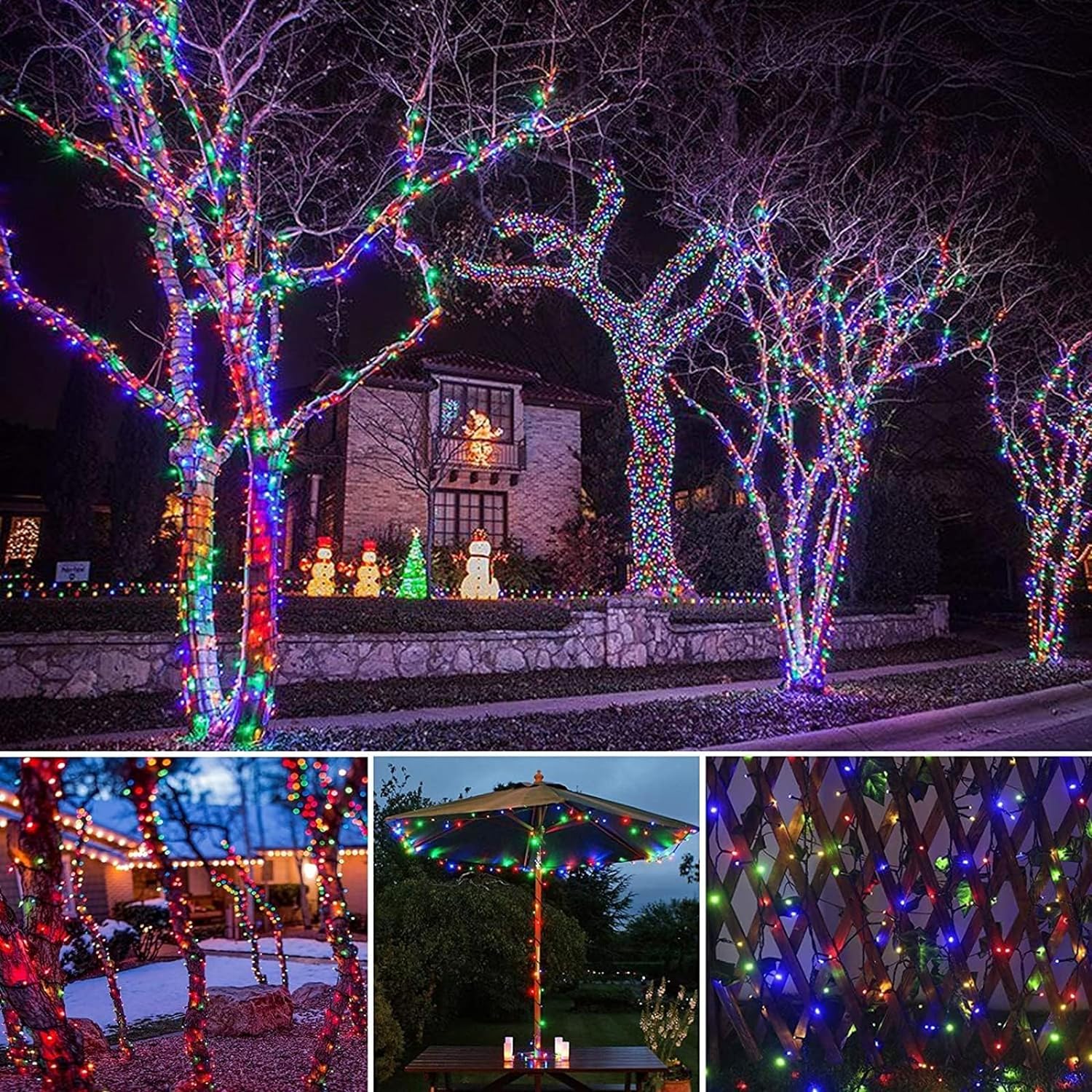 LED ソーラーストリングライト 300LED 8 モード太 - Outdoor Power For Xmas Lights のレビューと価格