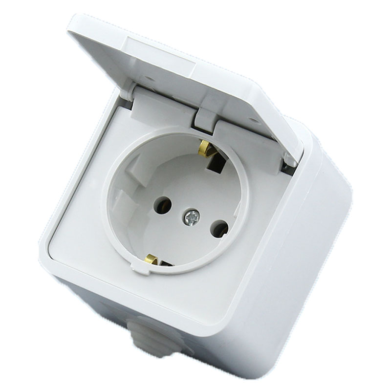 ホワイトドイツ10A 16A防水UVカット表面実装電源コンセ - Outdoor Kitchen Power Outlet のレビューと価格