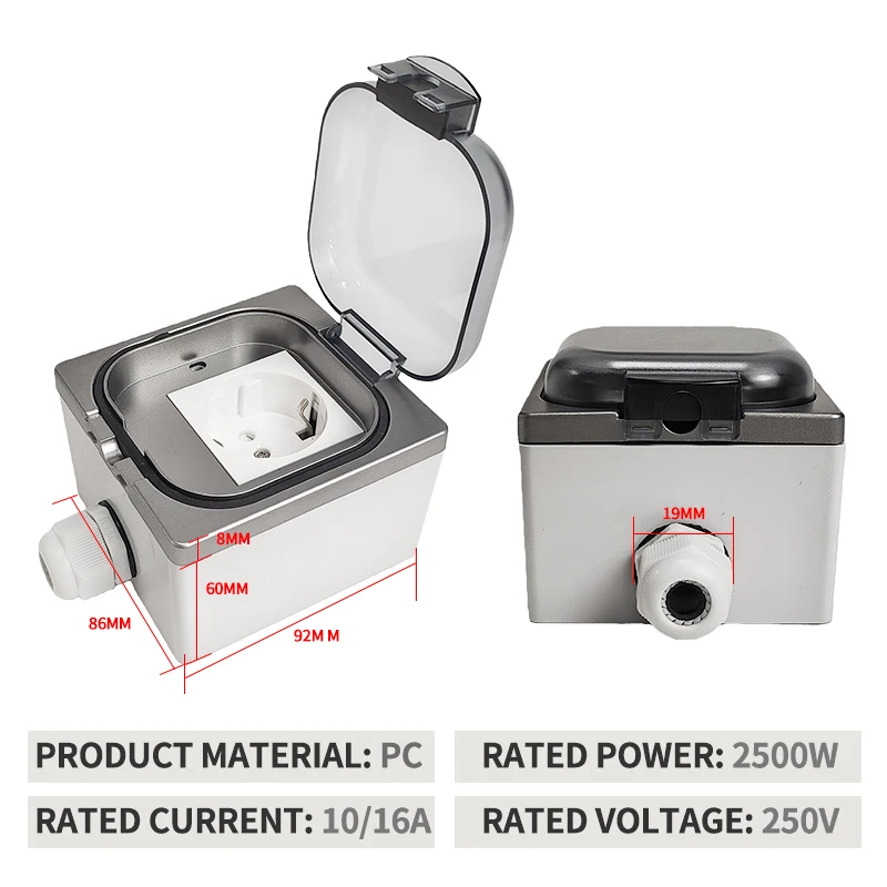 IP65 防水屋外ソケットボックス壁埋め込み電源コンセントフ - Outdoor Kitchen Power Outlet のレビューと価格