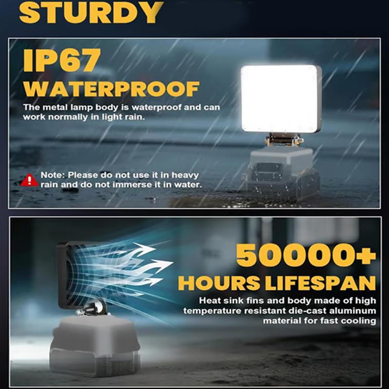 20–21V 電動工具部品 LED 調整可能な高輝度ポータブ - Outdoor Power Works のレビューと価格